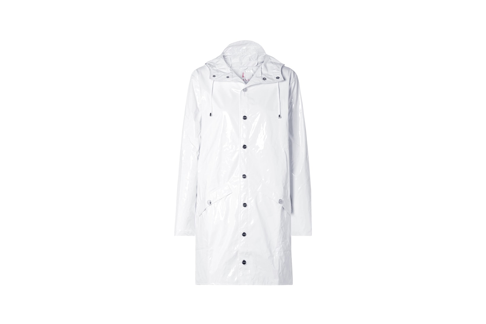 Rains x Net-a-Porter Capsule Collection Glossed-PU Rain Coat White