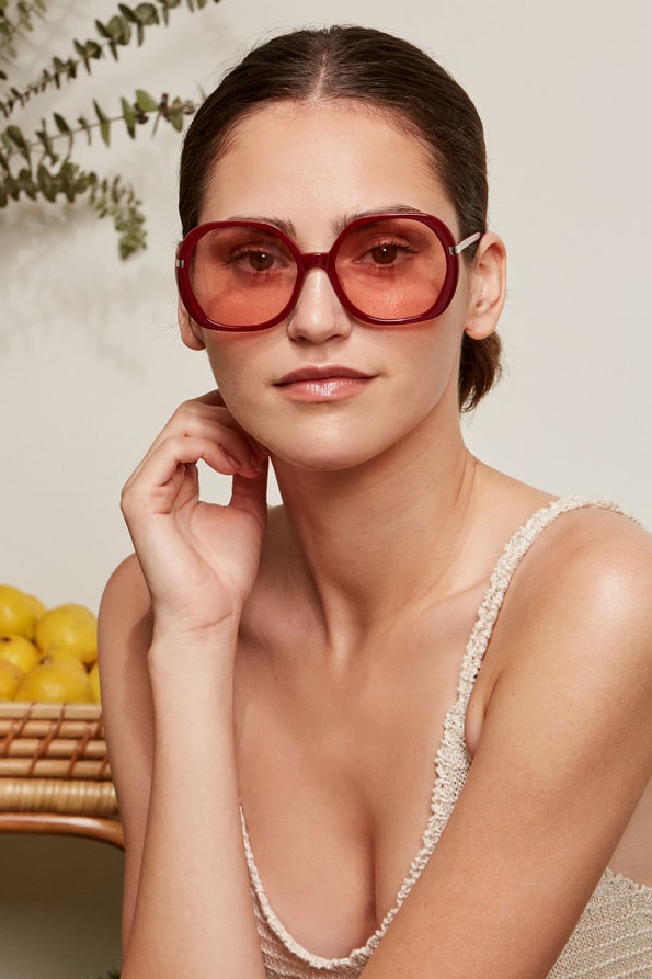 Reformation Sunglasses Collection Bianca Wine