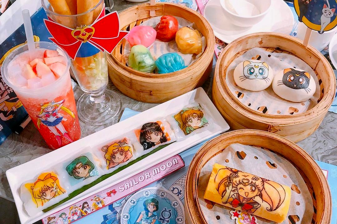 Sailor Moon Dim Sum Icon Hong Kong Dumplings Cakes Drink Lunch Brunch Chinese Tea