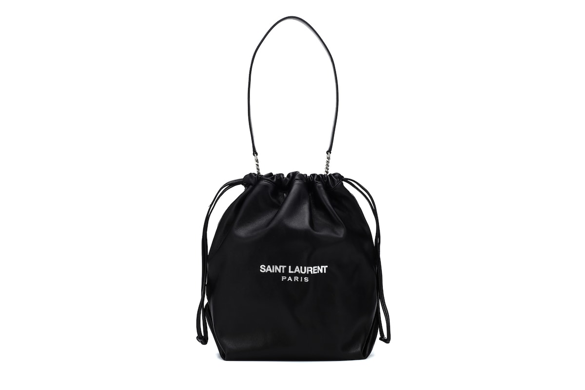 Saint Laurent Black Logo Bucket Bag Minimalist Accessory Fashion Purse