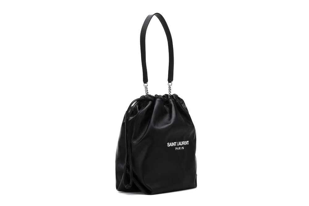 Saint Laurent Black Logo Bucket Bag Minimalist Accessory Fashion Purse