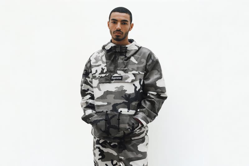 Supreme Fall/Winter 2018 Lookbook Denim Camouflage Jacket White Black