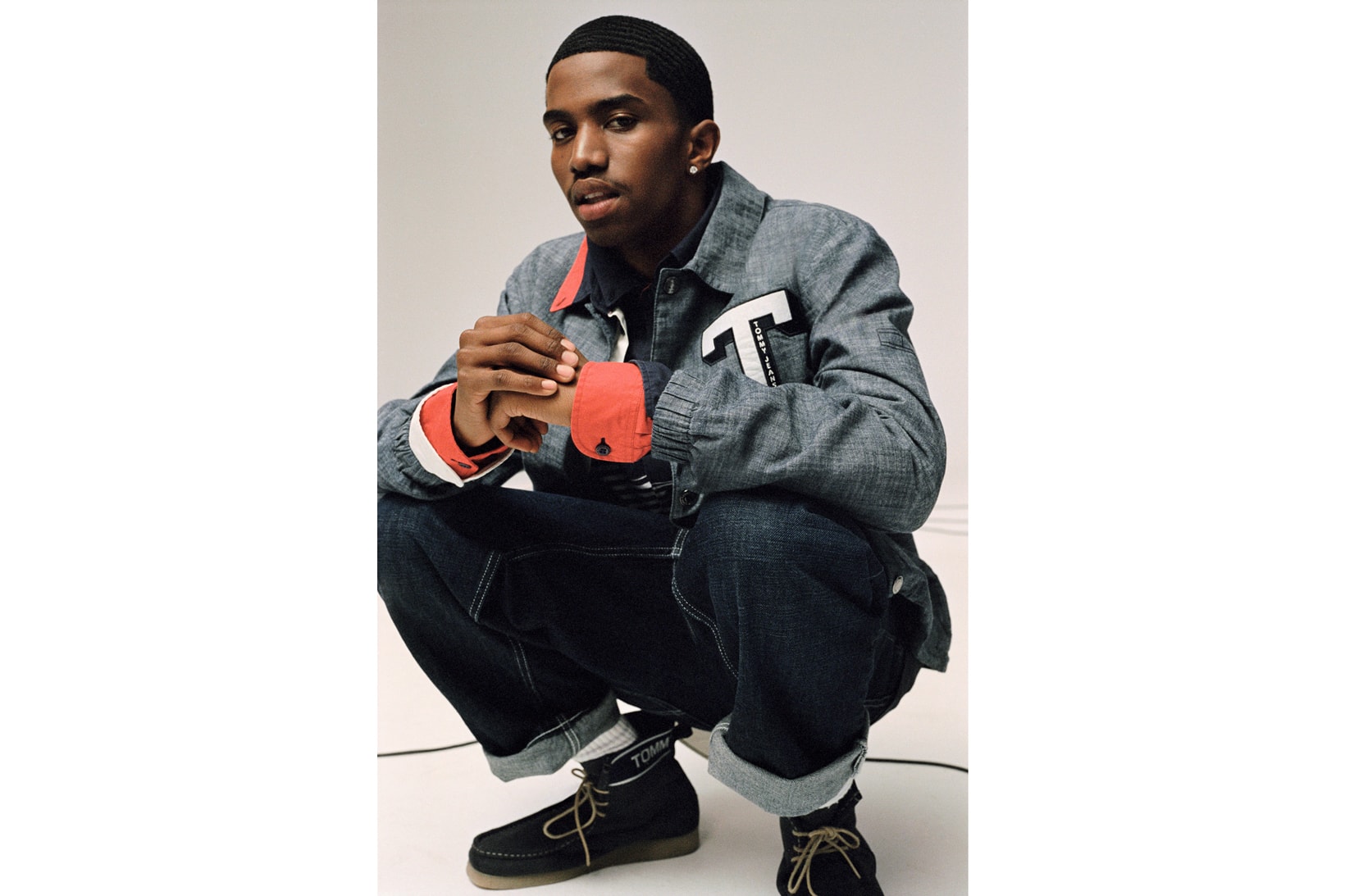 Tommy Jeans Fall/Winter 2018 Campaign Christian Combs Denim Coach Jacket Blue
