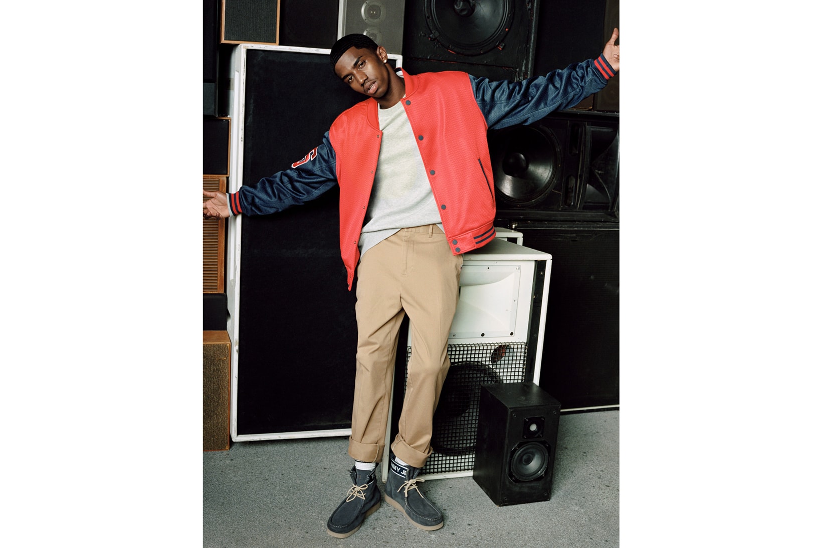 Tommy Jeans Fall/Winter 2018 Campaign Christian Combs Bomber Jacket Red Blue