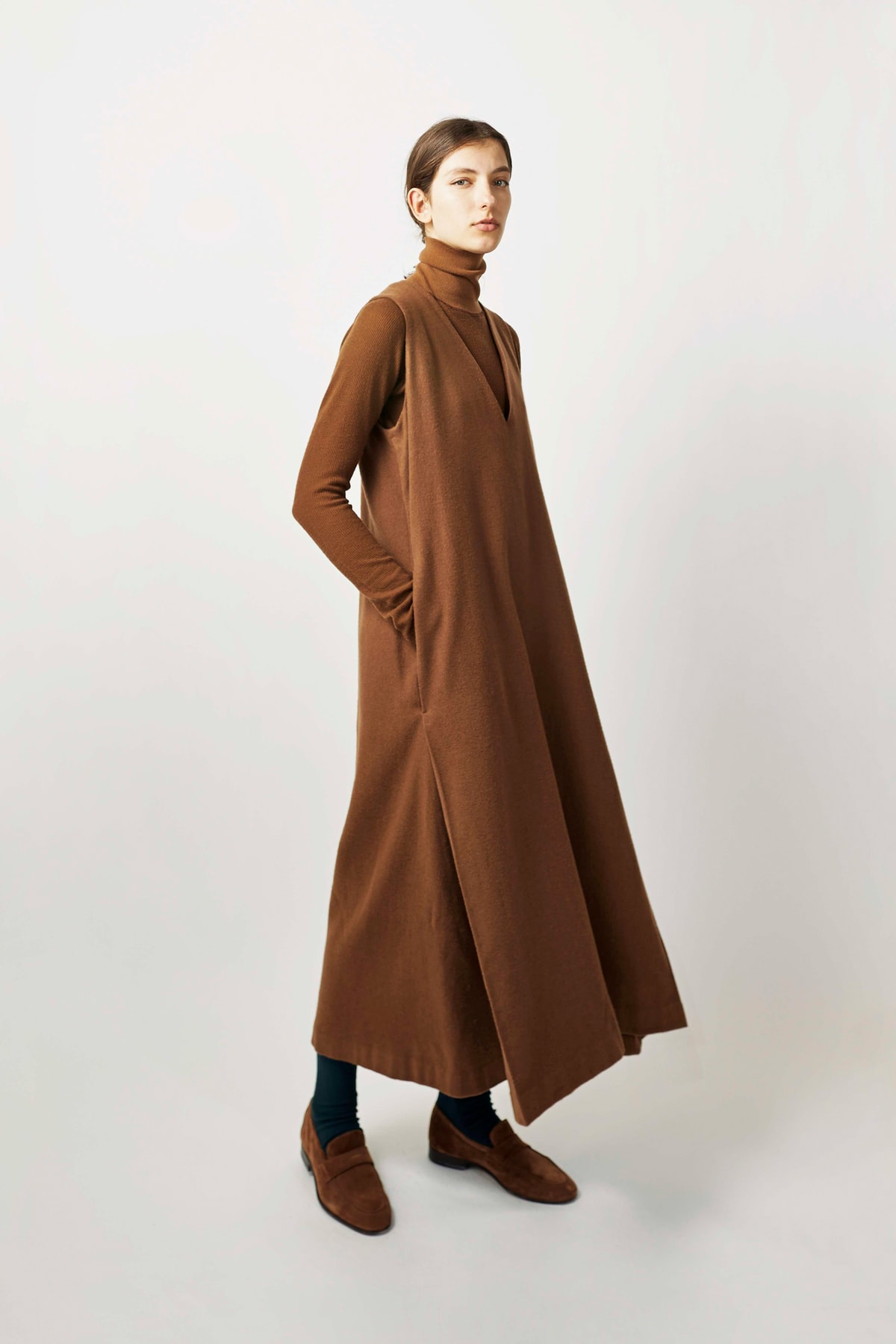 undecorated Fall/Winter 2018 Lookbook Dress Top Brown