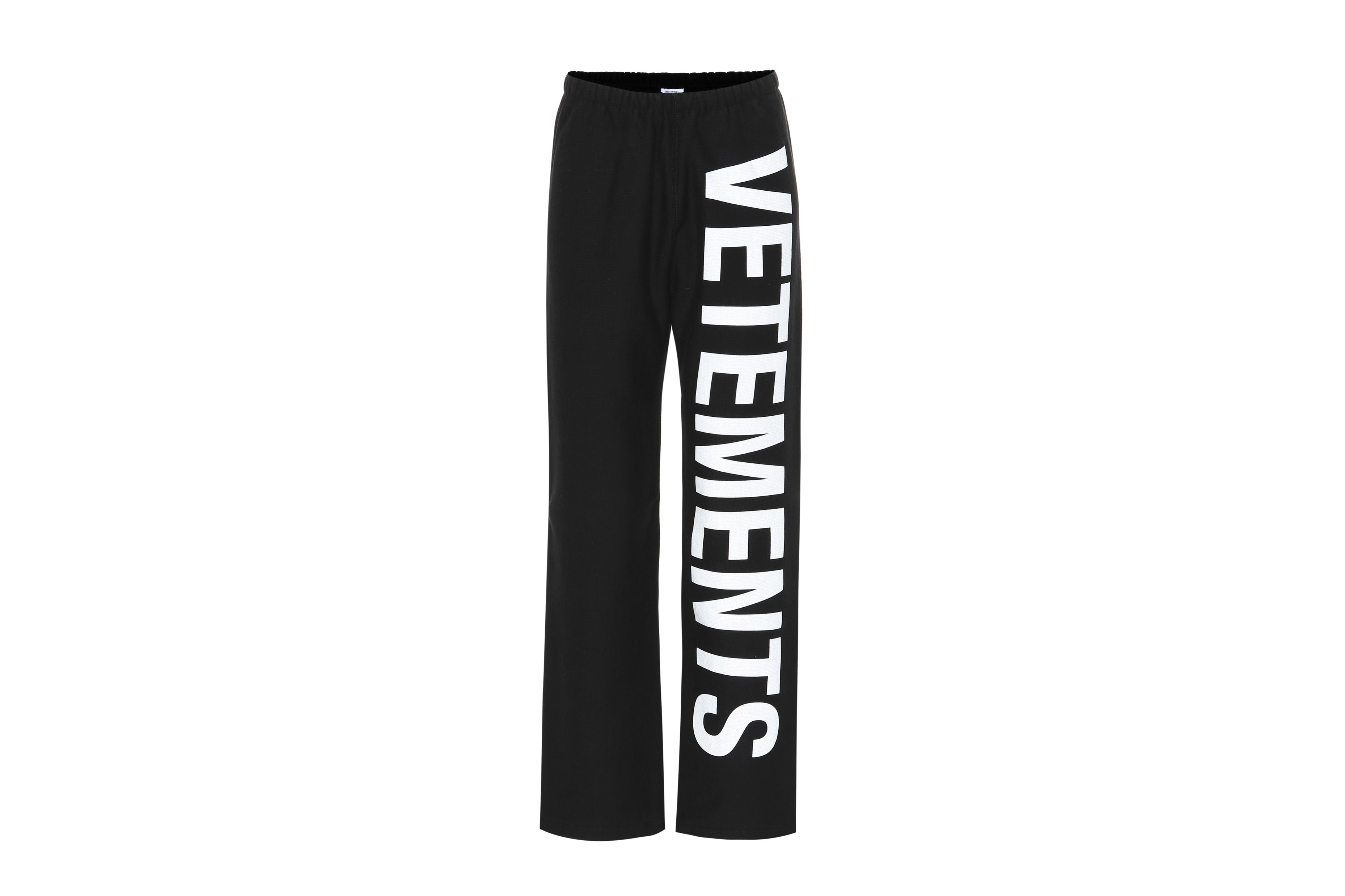 Vetements Black Logo Sweatpants Cotton Jersey Oversize Pants Streetwear Demna Gvasalia