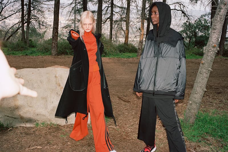 Y-3 Fall/Winter 2018 Collection Lookbook Reversible Wool Parka Black 3-Stripes Selvedge Matte Track Pants Jacket Orange