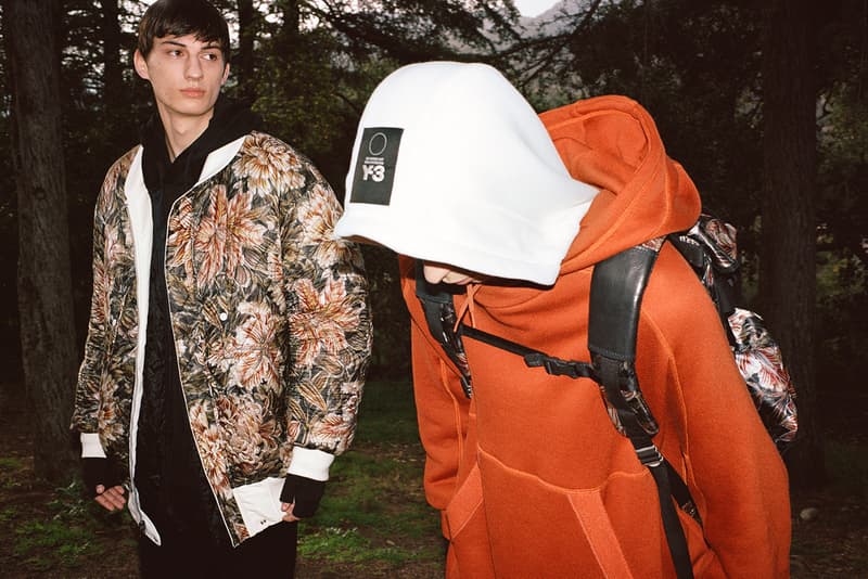 Y-3 Fall/Winter 2018 Collection Lookbook Floral Jacket Brown Hoodie Orange