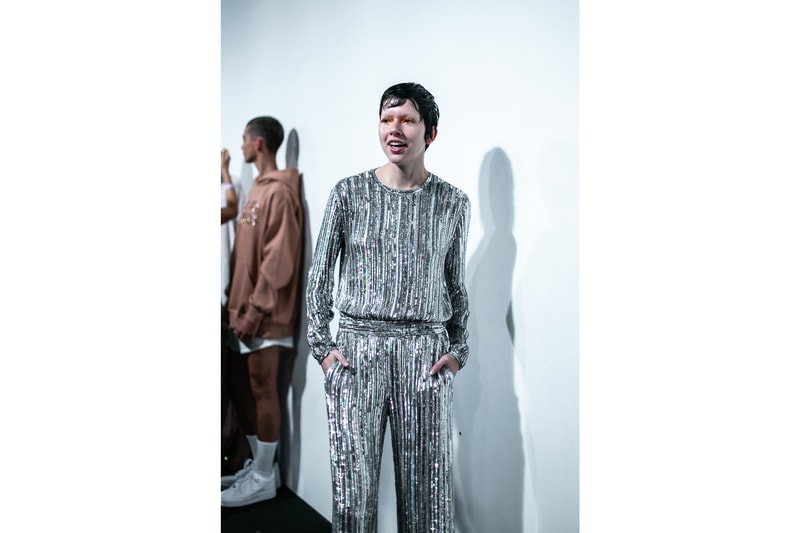 Ashish London Fashion Week Backstage Spring Summer 2019 SS19 Sequin Top Pants Silver