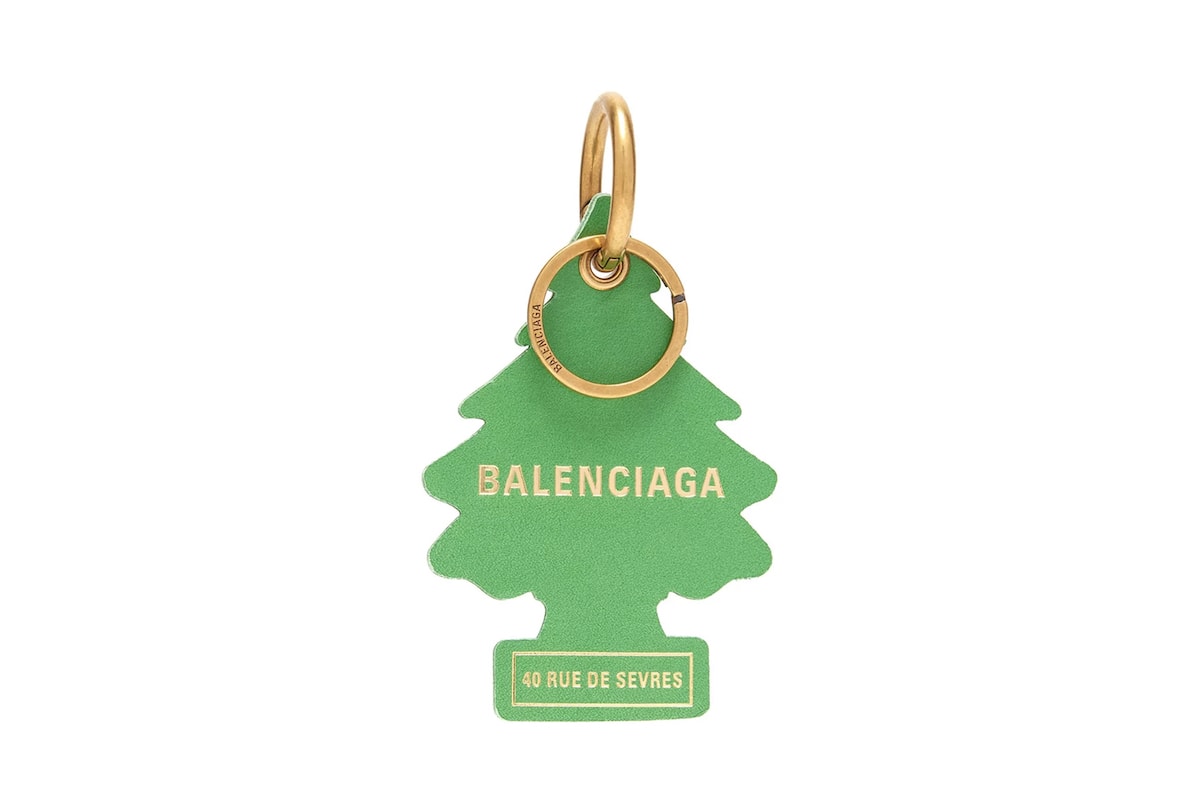Balenciaga Air Freshener Tree Keychain Green Logo Accessory