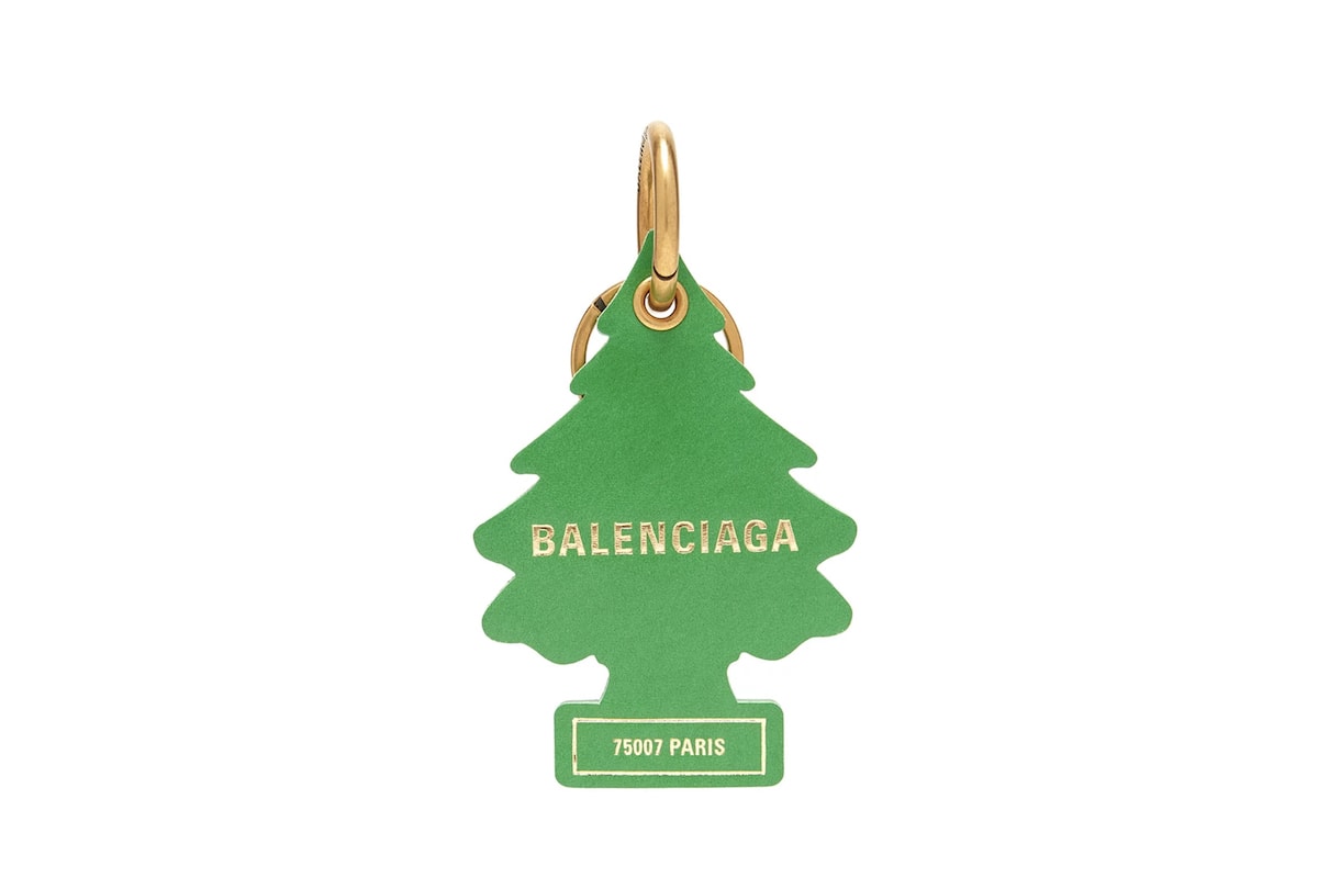 Balenciaga Air Freshener Tree Keychain Green Logo Accessory