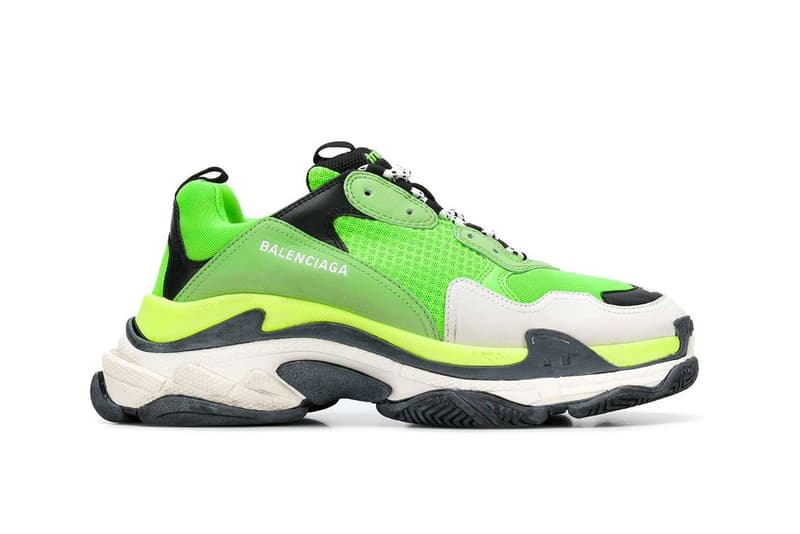 Balenciaga Triple S Where To Buy Neon Green Black White Chunky Shoe Dad Sneaker Fashion