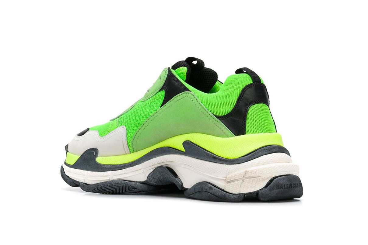 Balenciaga Triple S Where To Buy Neon Green Black White Chunky Shoe Dad Sneaker Fashion