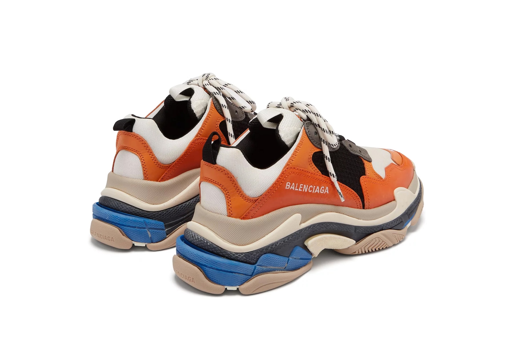 Balenciaga Triple-S Sneaker In Orange and Blue Chunky Shoe Footwear