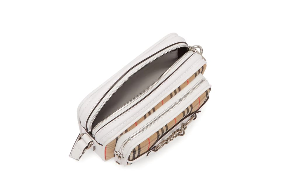 Burberry Nova Check Cross-Body Bag 1983 White Leather Vintage Purse Designer Accessory