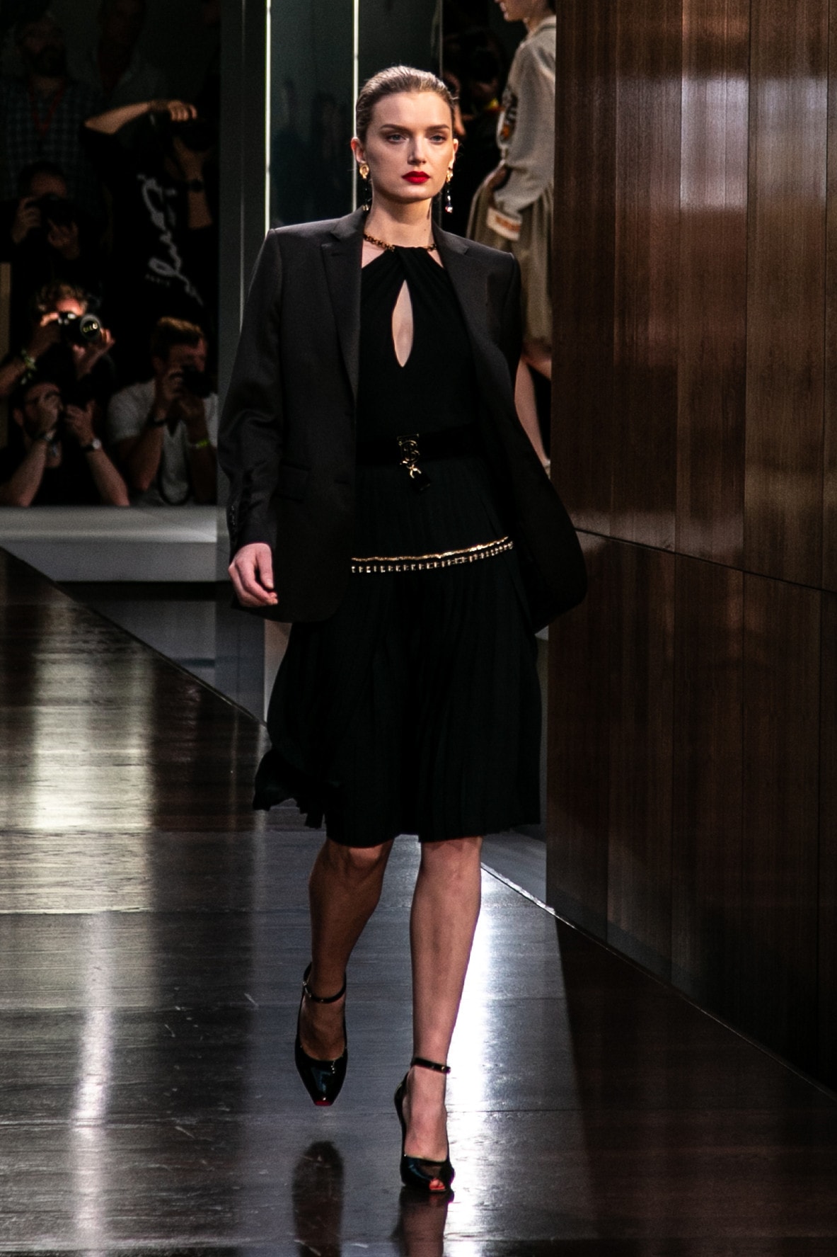 Riccardo Tisci Burberry Debut Runway Show SS19 Lily Donaldson Black Dress