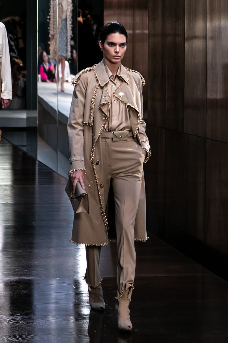 Riccardo Tisci Burberry Debut Runway Show SS19 Kendall Jenner Trench Coat Silver Rings