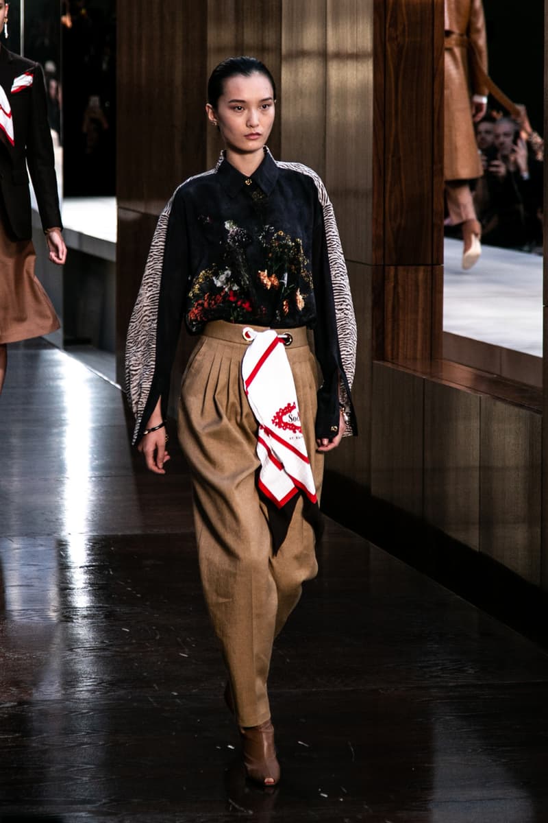 Riccardo Tisci Burberry Debut Runway Show SS19 silk scarf skirt