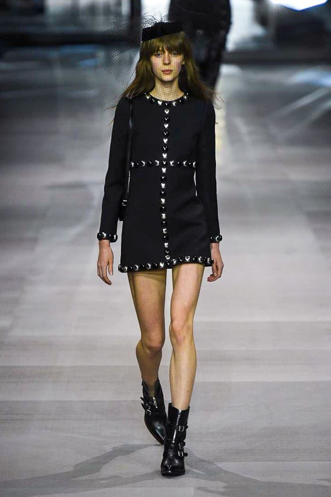 Celine Hedi Slimane Spring Summer 2019 Paris Fashion Week Show Collection Dress Black