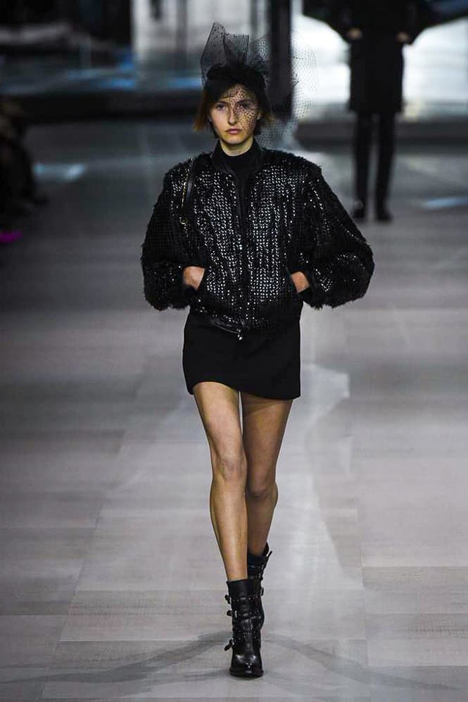 Celine Hedi Slimane Spring Summer 2019 Paris Fashion Week Show Collection Dress Black