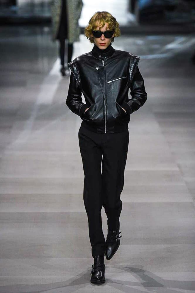 Celine Hedi Slimane Spring Summer 2019 Paris Fashion Week Show Jacket Trousers Black