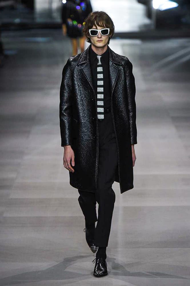 Celine Hedi Slimane Spring Summer 2019 Paris Fashion Week Show Collection Jacket Trousers Black