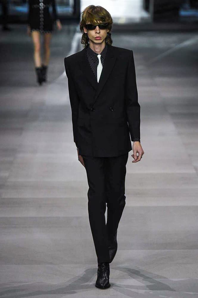 Celine Hedi Slimane Spring Summer 2019 Paris Fashion Week Show Collection Suit Black