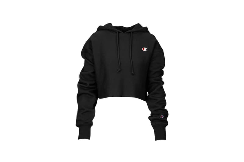 Champion Cropped Hoodie Black