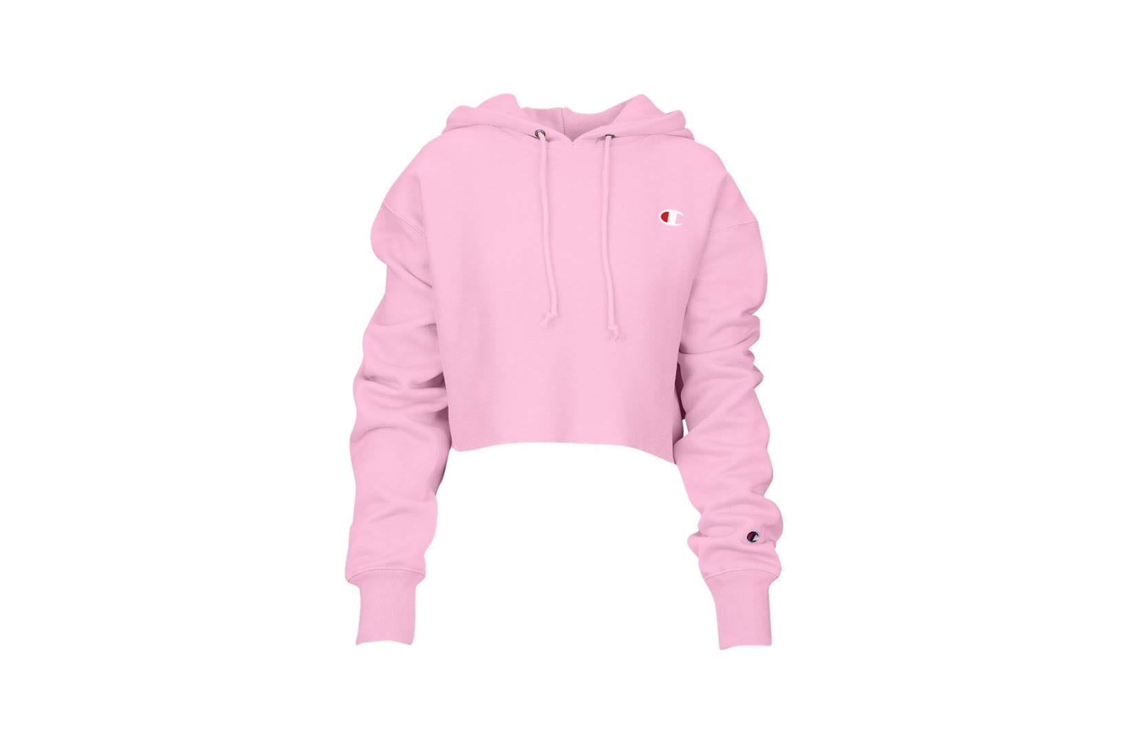 champion pink cropped hoodie