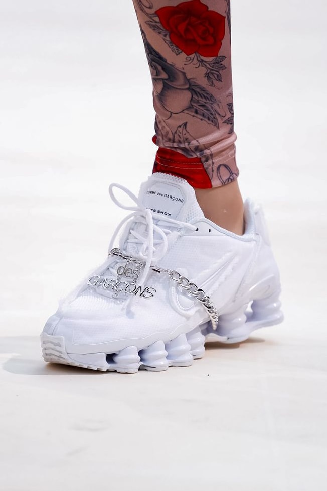 COMME des GARCONS Nike Shox Sneaker White Spring/Summer 2019 Show Paris Fashion Week