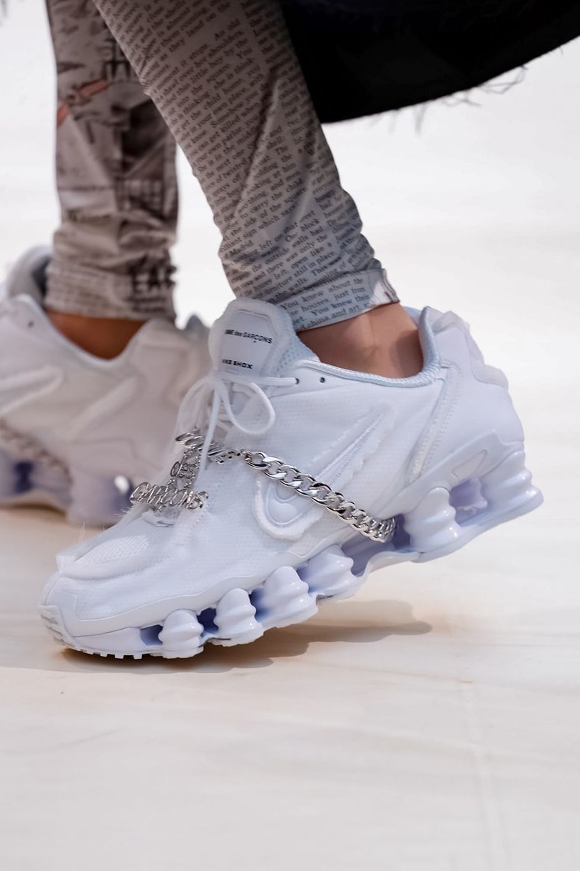 COMME des GARCONS Nike Shox Sneaker White Spring/Summer 2019 Show Paris Fashion Week