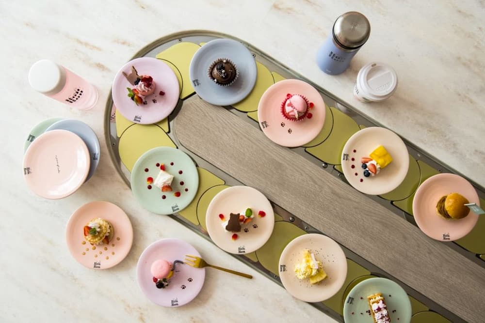 Cafe Ron Ron Serves Cake on Conveyor Belts Sweets Tokyo Japan Cake Dessert Sugar