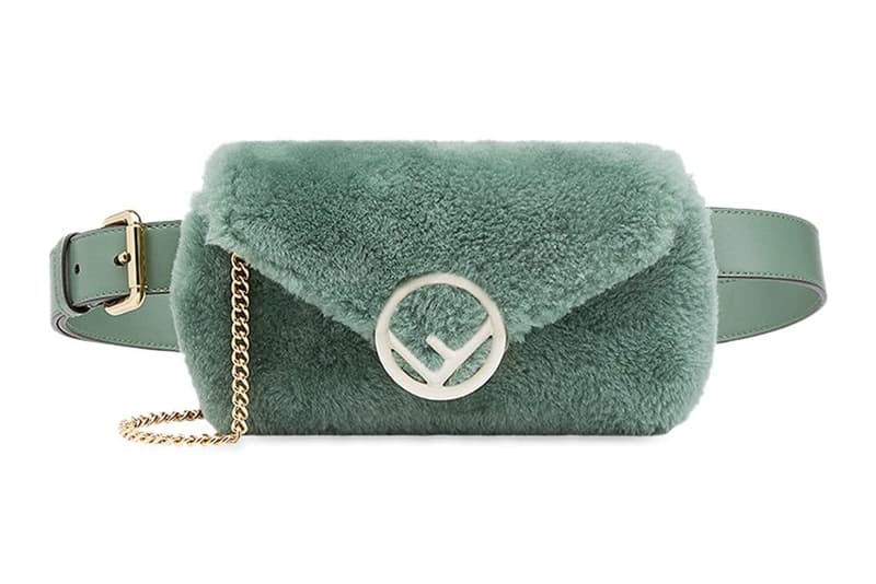 Fendi Pastel Mint Green Sheepskin Belt Bag