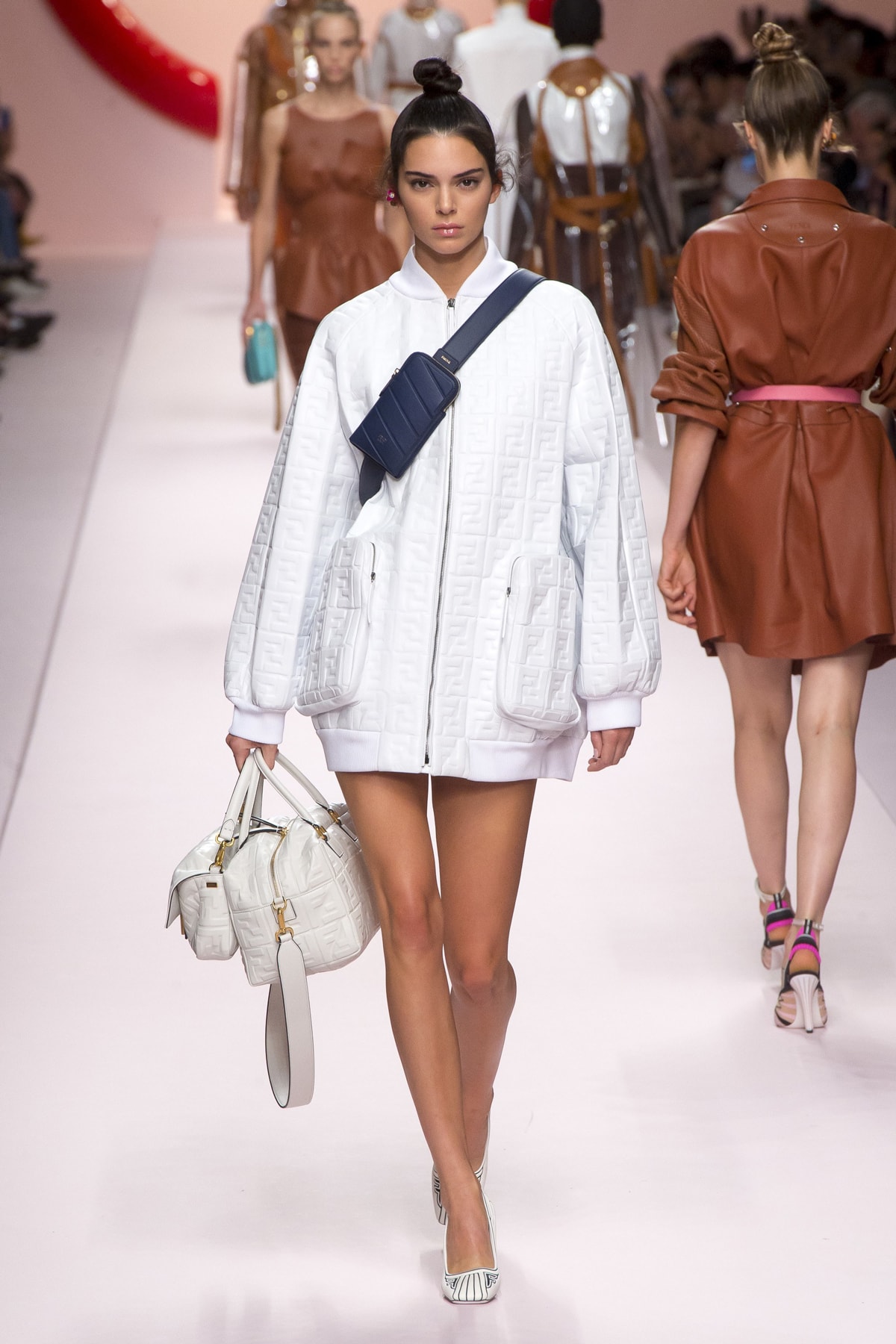Fendi Karl Lagerfeld Spring Summer 2019 Milan Fashion Week Show Collection Kendall Jenner Jacket White