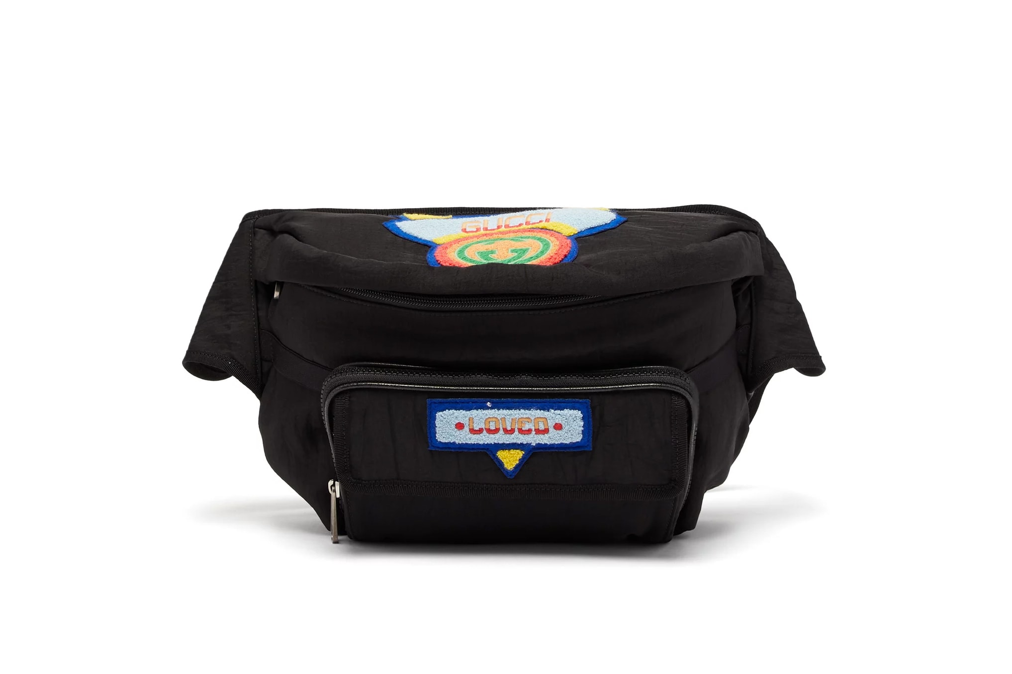Gucci Two-Strap Retro Logo Fanny Pack Bag Bum Bag Rainbow Strap Belt Bag Pouch Alessanro Michele
