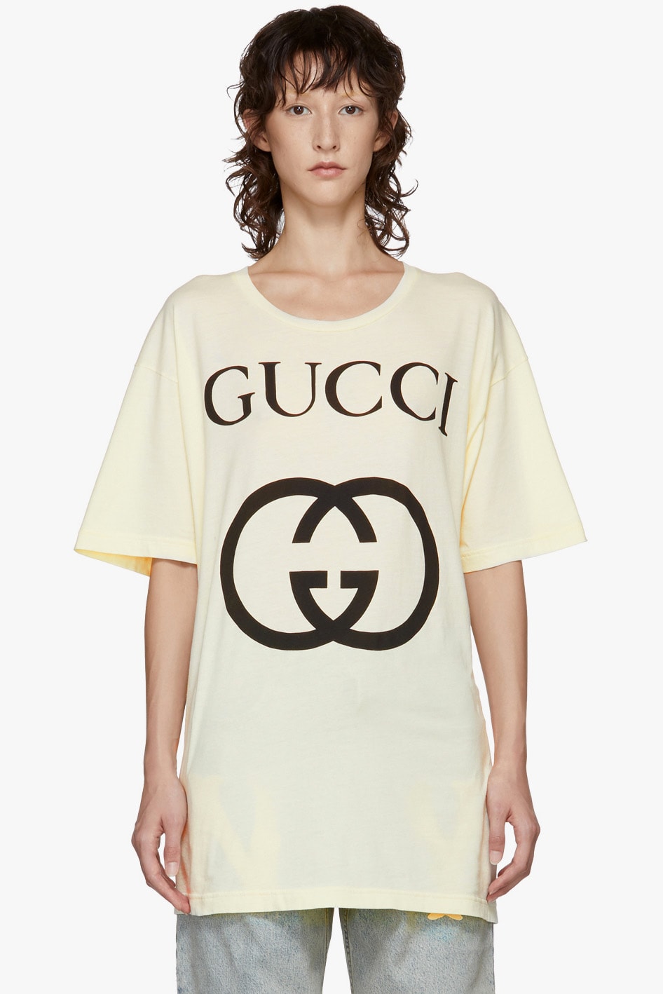 Gucci GG White Logo T-Shirt Print Fashion Alessandro Michele