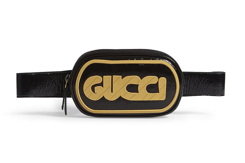 Gucci Retro GUCCY logo Patent Black Belt Bag | HYPEBAE