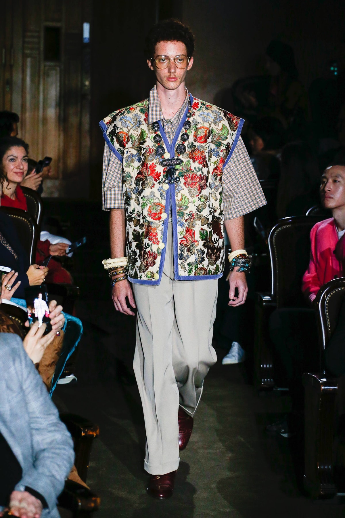 Gucci Alessandro Michelle Spring Summer 2019 Paris Fashion Week Show Collection Top Brown Pants Tan
