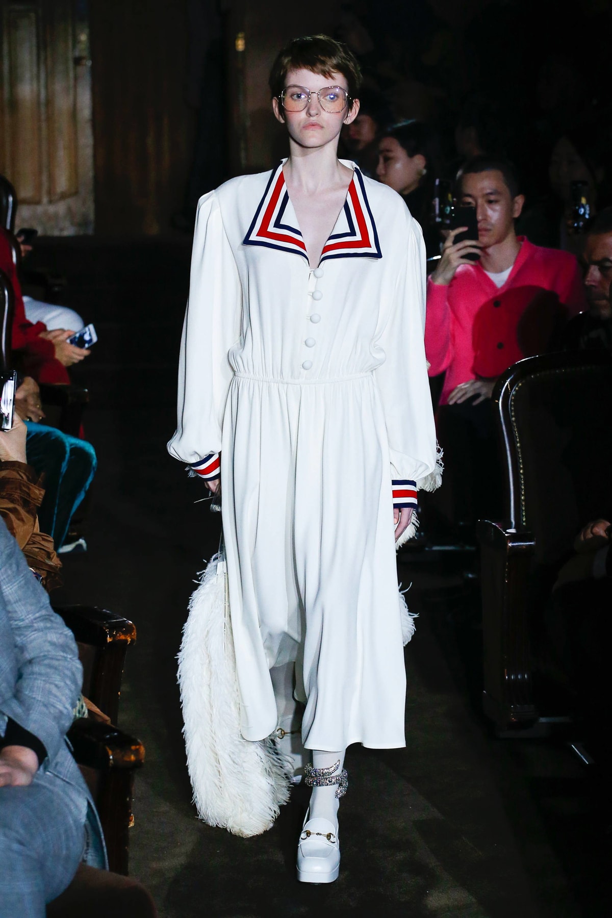 Gucci Alessandro Michelle Spring Summer 2019 Paris Fashion Week Show Collection Dress Red White