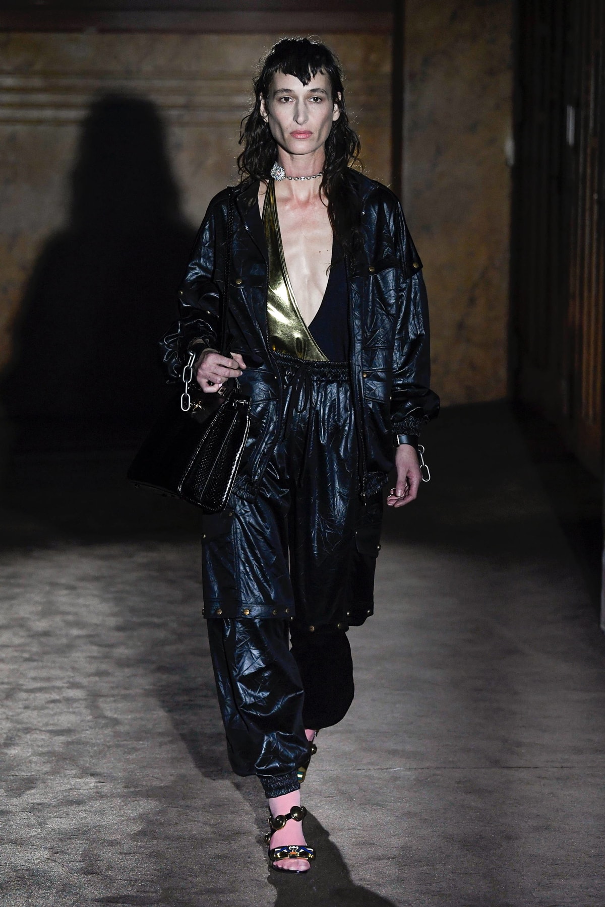 Gucci Alessandro Michelle Spring Summer 2019 Paris Fashion Week Show Collection Jumpsuit Black