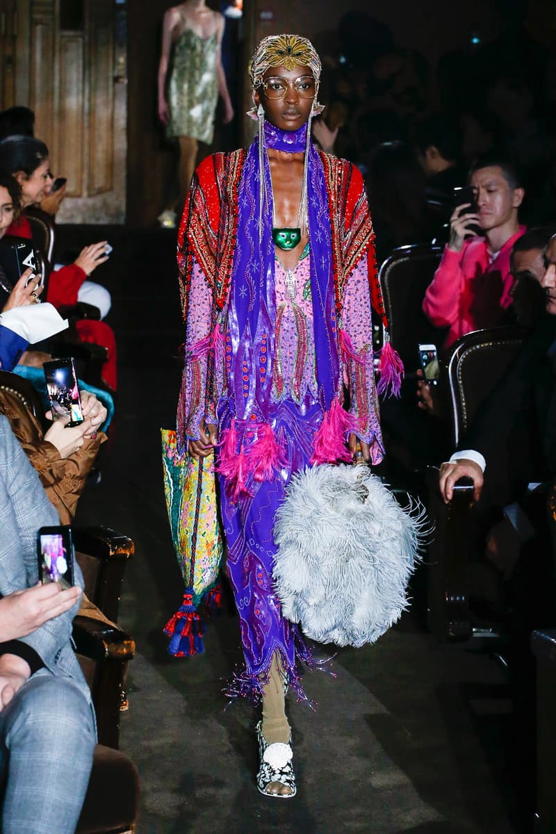 Gucci Alessandro Michelle Spring Summer 2019 Paris Fashion Week Show Collection Dress Purple Pink Red