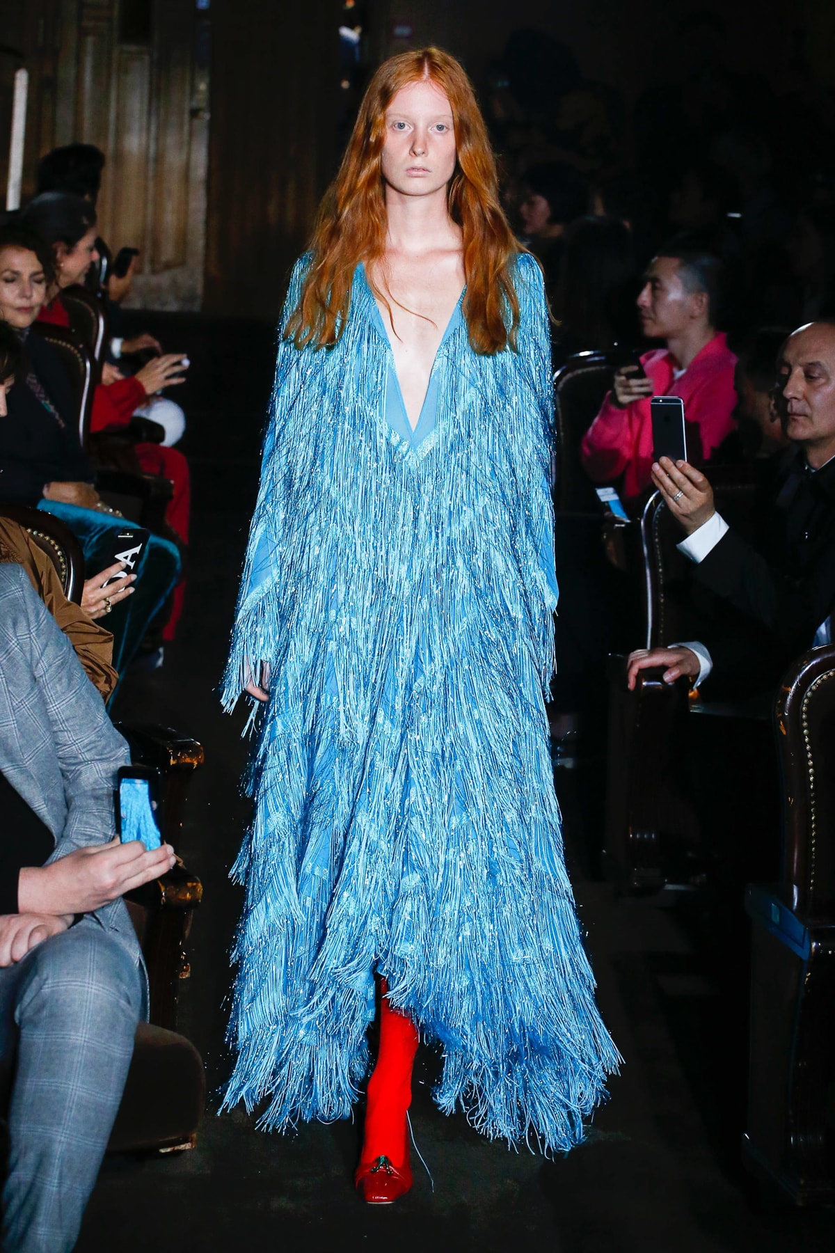 Gucci Alessandro Michelle Spring Summer 2019 Paris Fashion Week Show Collection Tassel Dress Blue