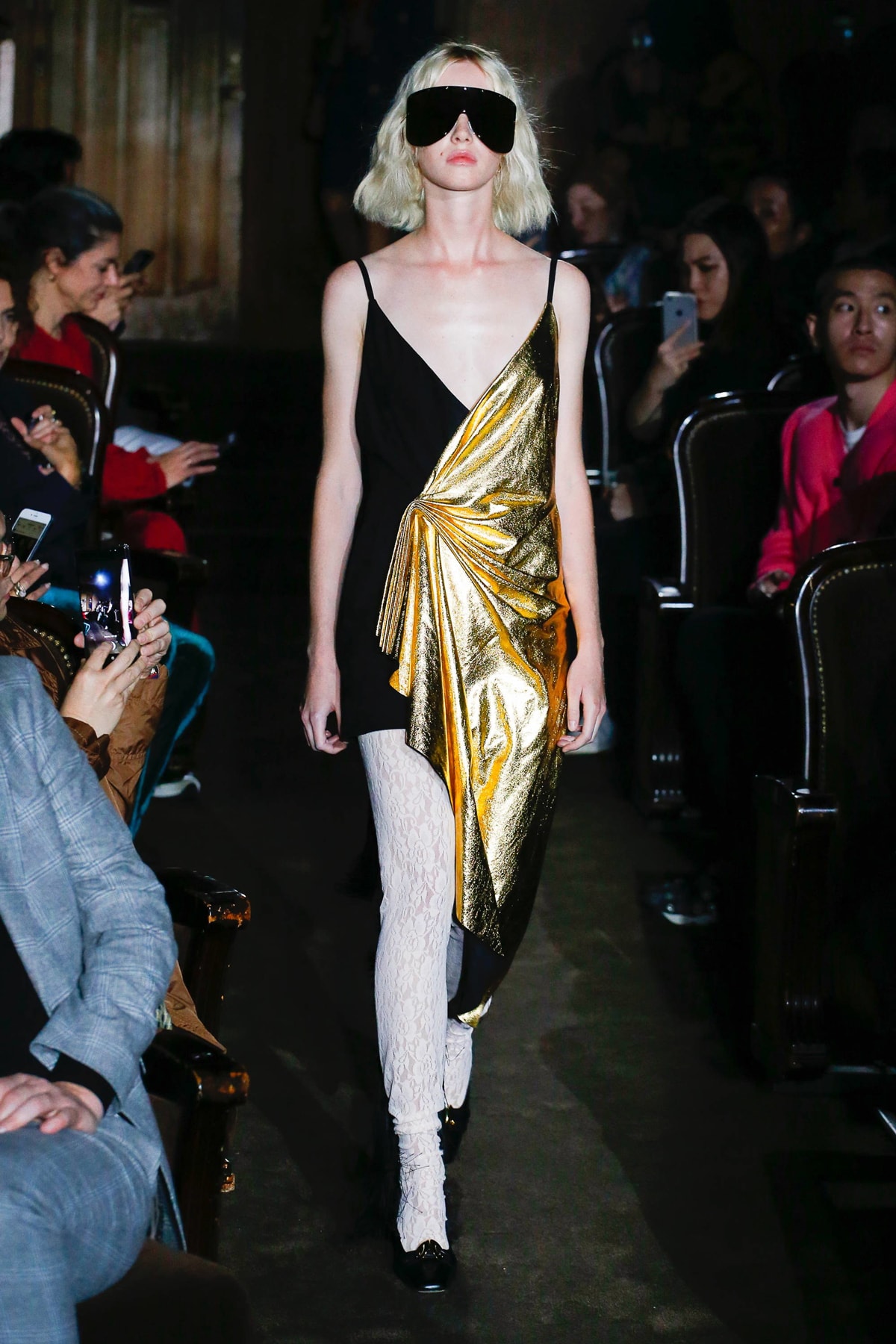 Gucci Alessandro Michelle Spring Summer 2019 Paris Fashion Week Show Collection Dress Black Gold