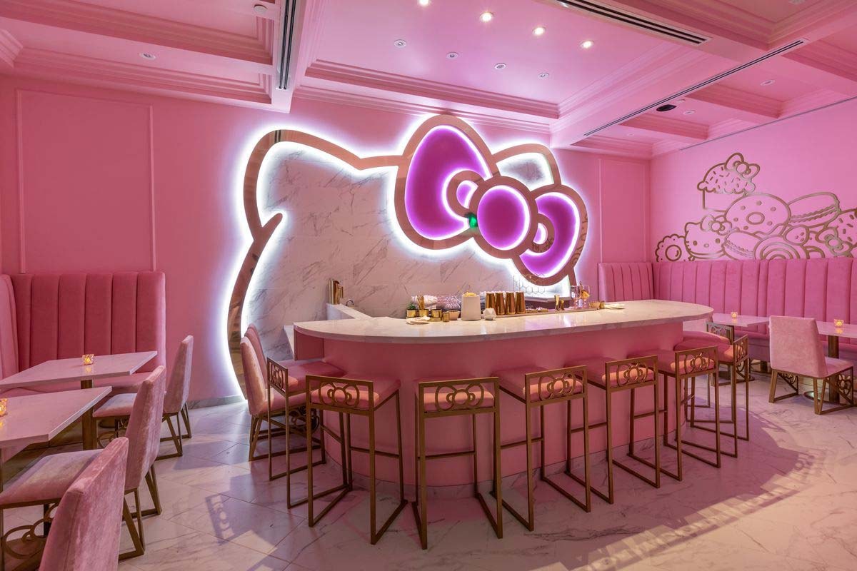 Hello Kitty Grand Cafe Interior Menu Irvine California