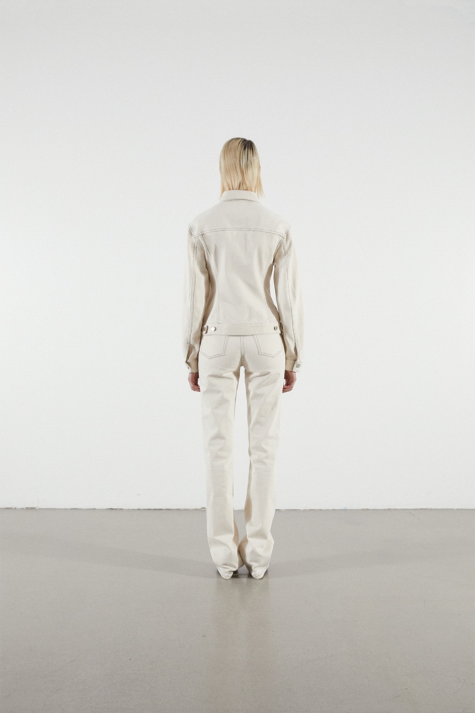 Helmut Lang Jeans Under Construction Capsule Lookbook Denim Jacket Pants Cream