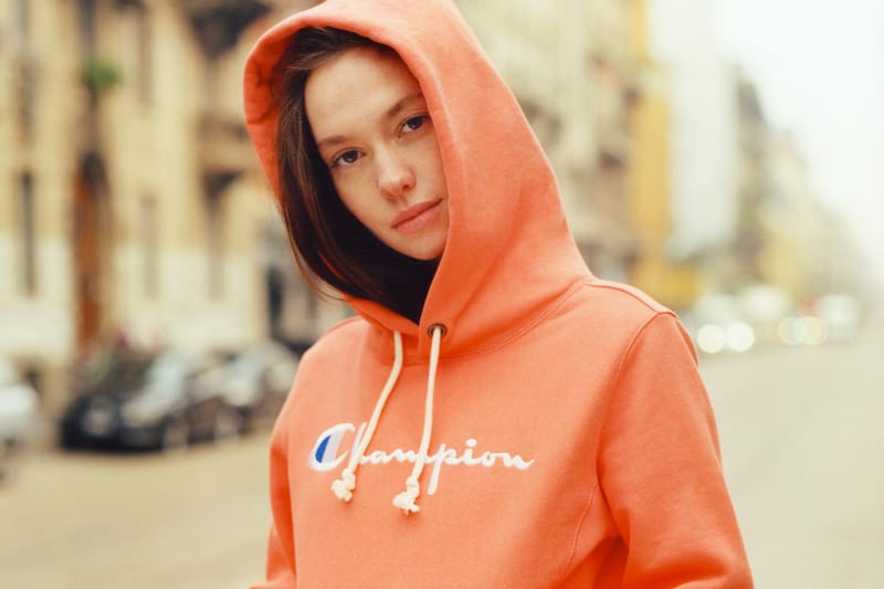 helmut lang orange hoodie