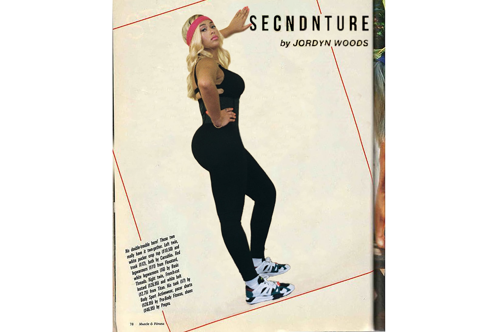 Jordyn Woods Secndnture Activewear Collection Strappy Logo Bra Waist Training Legging Black