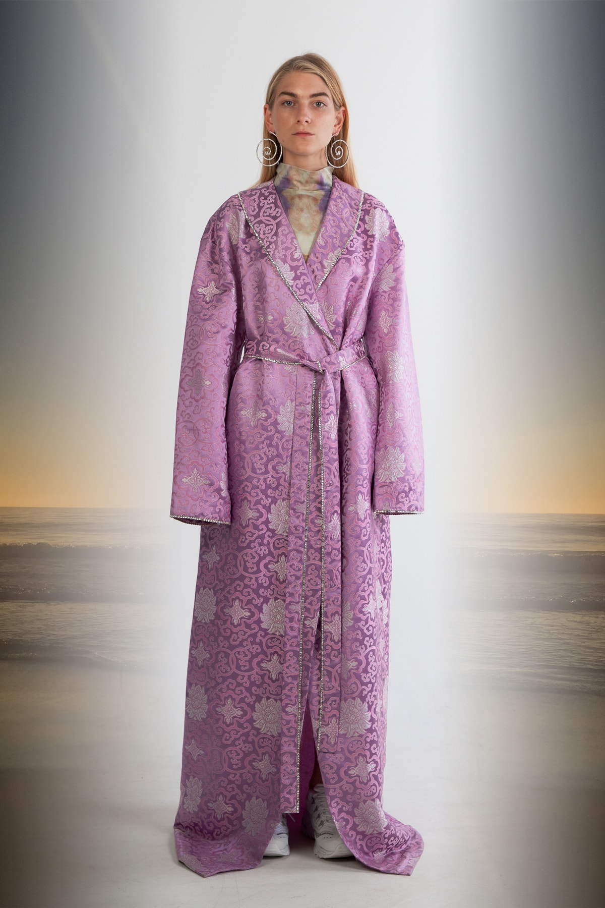 Julia Seeman Fall/Winter 2018 Collection Lookbook Swarovski China Town Coat Purple