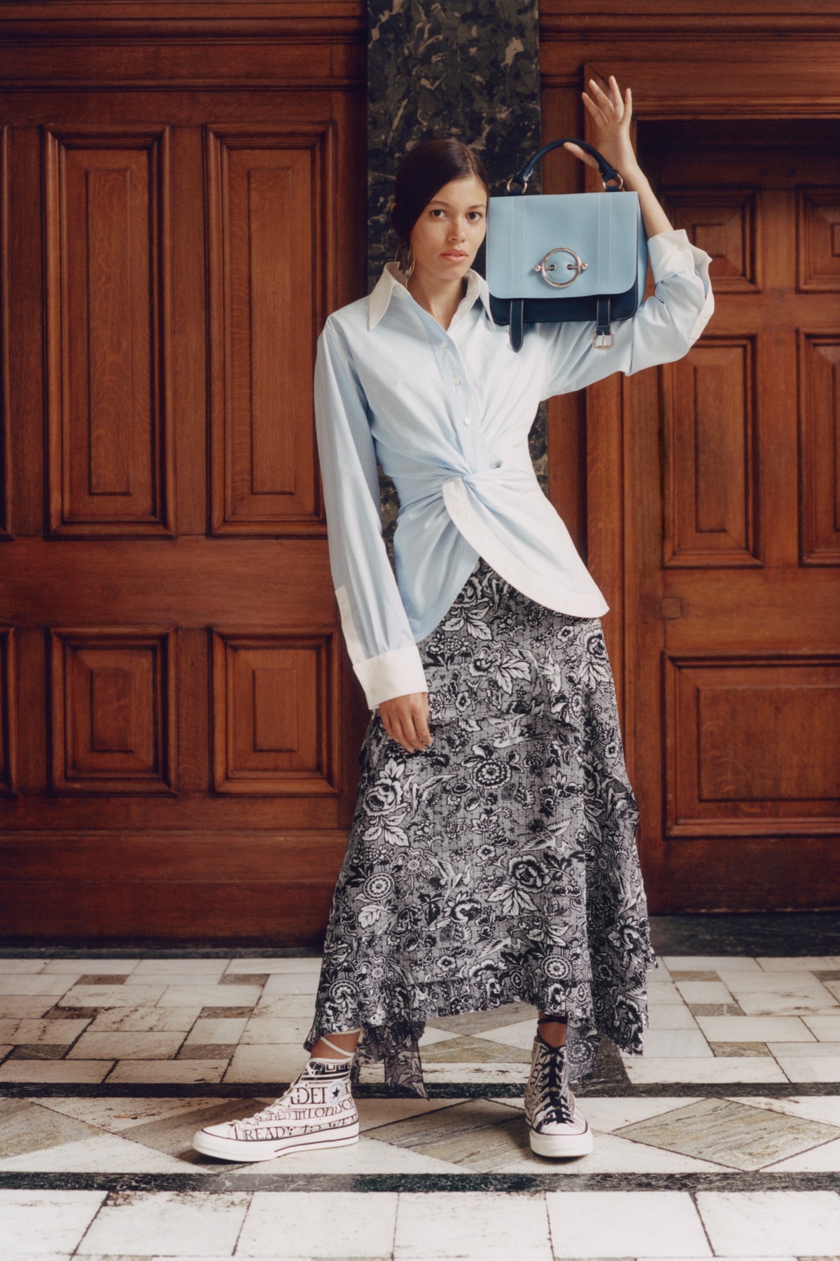 JW Anderson x Net-a-Porter Capsule Collection Top Skirt Disc Shoulder Bag Blue