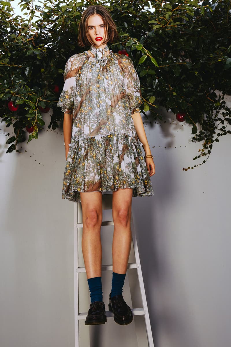 Karen Walker 2018 Spring Summer NYFW Lookbook Orchard Dress Blue Green